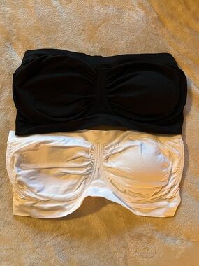 Breezies Strapless Bandeau Bras in Black and White